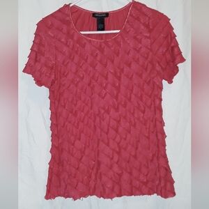Notations ruffle pink blouse size small